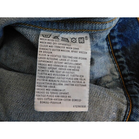 Men Levi Strauss & Co Denim Jacket Biker Blue Cotton Button Breathable Size XL - Picture 9 of 10